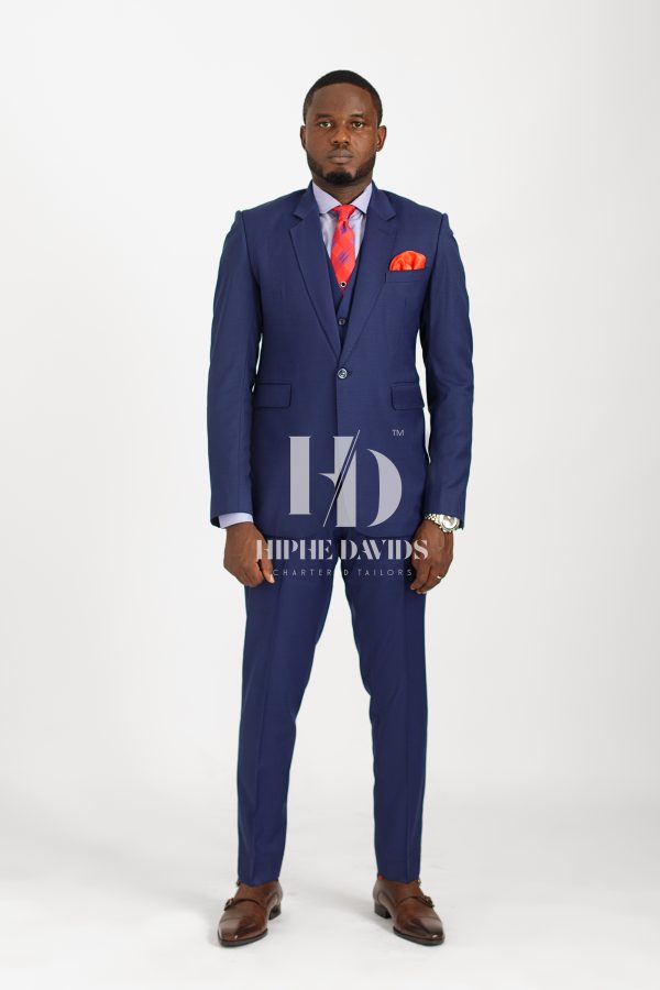 3 piece Navy Blue Special Wool Fit Suit - Image 2