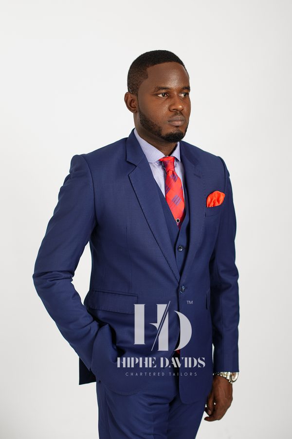 3 piece Navy Blue Special Wool Fit Suit - Image 3